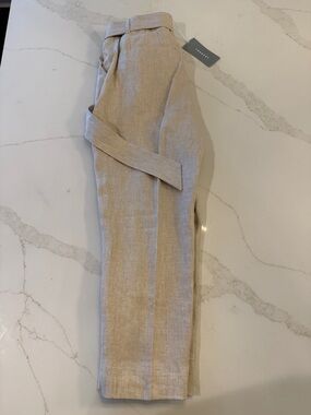 Trenery Natural-Tone Linen Trousers